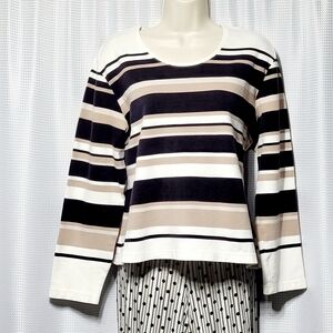 Croft & Barrow Striped Stretch Cotton Sweater Women's (XL)